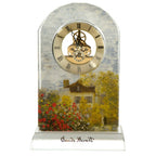 Decorative clock with a painting of a garden and house on the base from Goebel available at Spacio retail stores in Mumbaii & Kolkata and online.