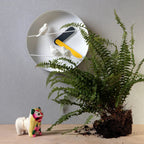 Clock Haoshi Sparrow Round Yellow Gray Spacio India