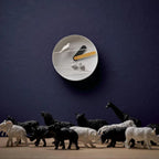 Clock Haoshi Sparrow Round Yellow Gray Spacio India