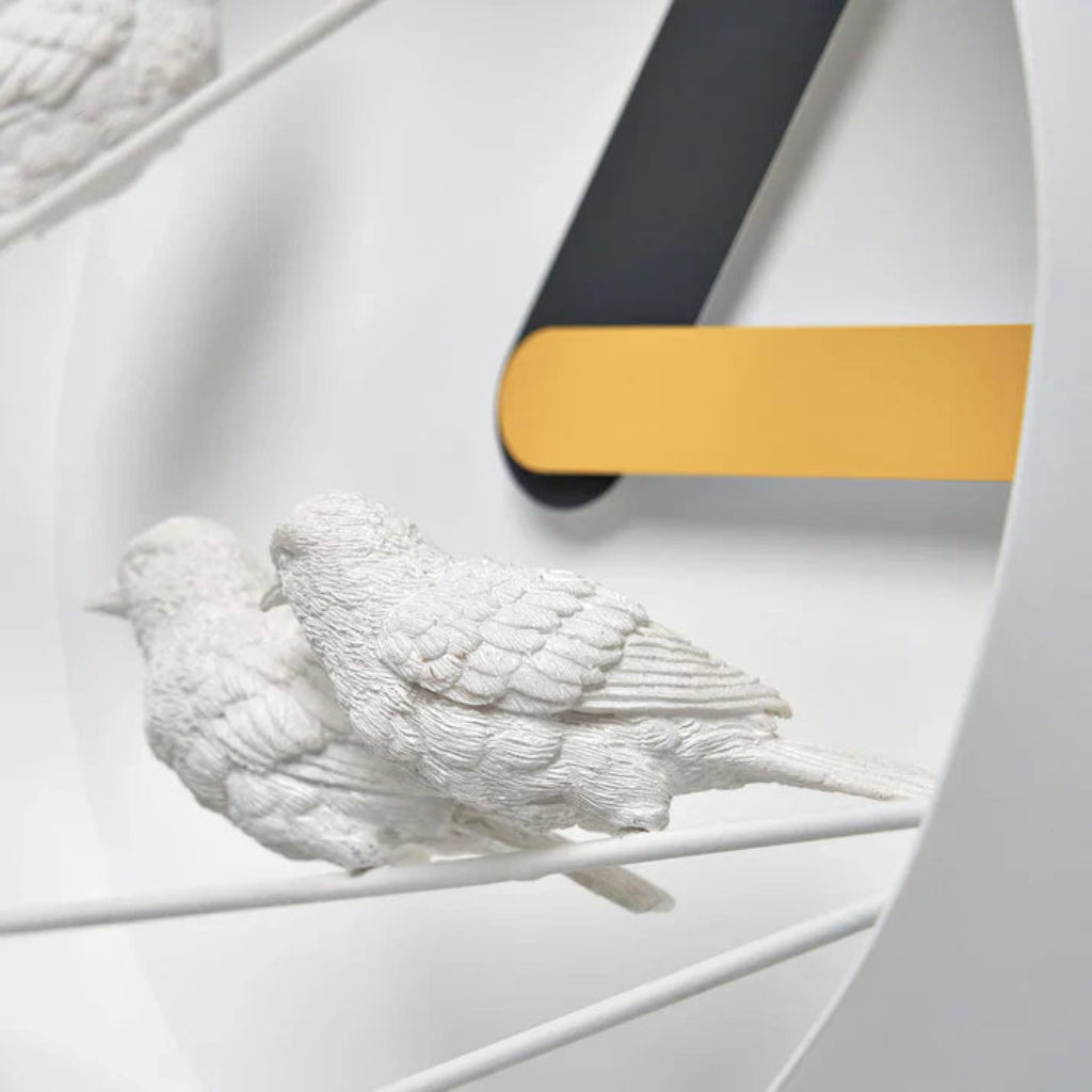 Clock Haoshi Sparrow Round Yellow Gray Spacio India