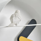 Clock Haoshi Sparrow Round Yellow Gray Spacio India
