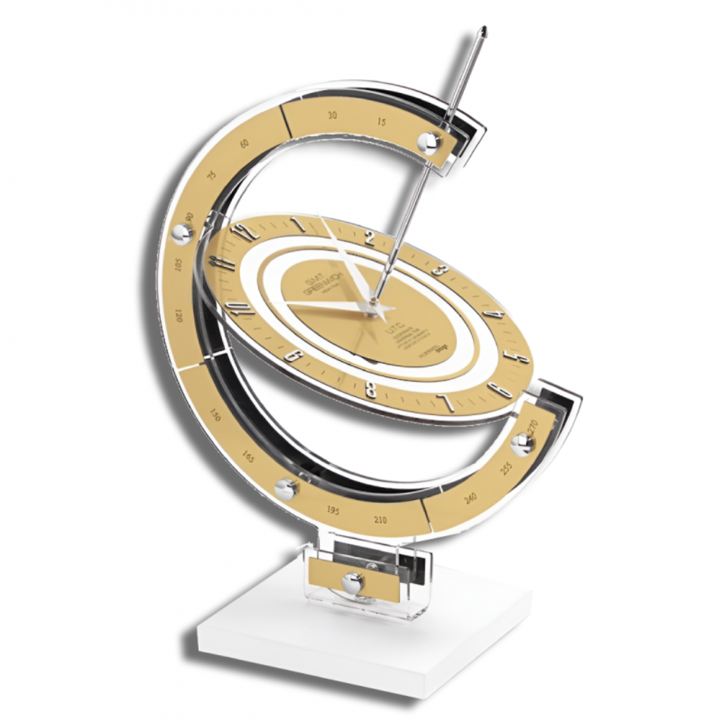 Incantesimo Greenwich Table Clock Gold available at Spacio retail stores in Mumbaii & Kolkata and online.