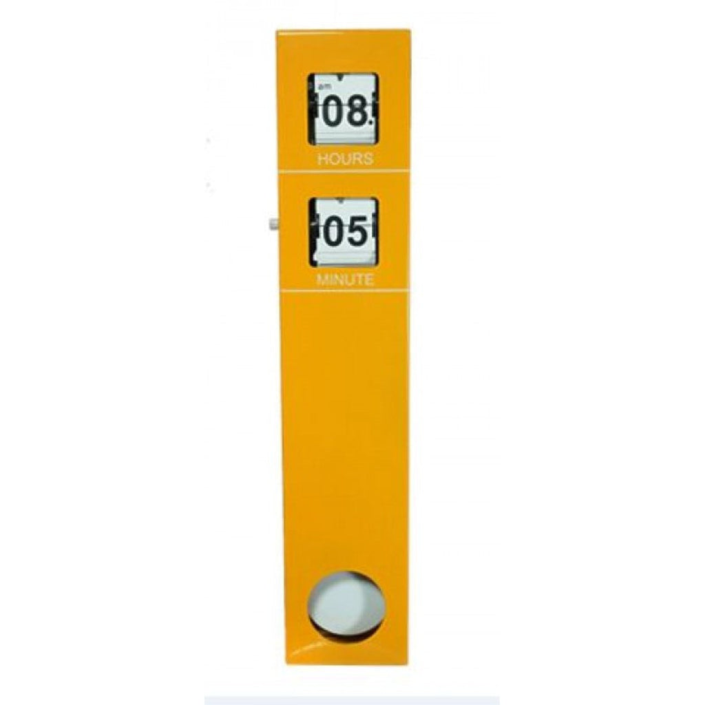 Yellow time counter with digital display on a white background from Kairos available at Spacio retail stores in Mumbaii & Kolkata and online.
