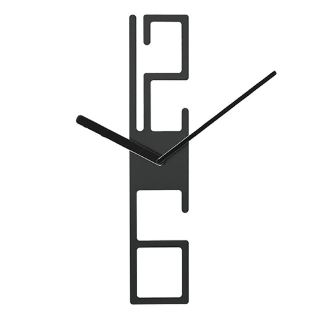 Modern black wall clock with abstract design on a white  background from Karlsson available at Spacio retail stores in Mumbaii & Kolkata and online.