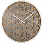 Decorative wall clock with geometric pattern on a white background from Nextime available at Spacio retail stores in Mumbaii & Kolkata and online.