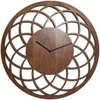 Wooden wall clock with geometric design on a white background from nextime available at Spacio retail stores in Mumbaii & Kolkata and online.