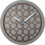 Decorative wall clock with geometric pattern and gray casing from Nextime available at Spacio retail stores in Mumbaii & Kolkata and online.