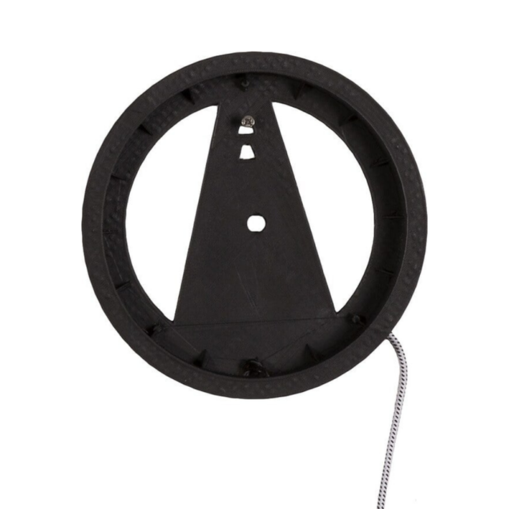 Black circular object with a string on a white background  from Nextime available at Spacio retail stores in Mumbaii & Kolkata and online.