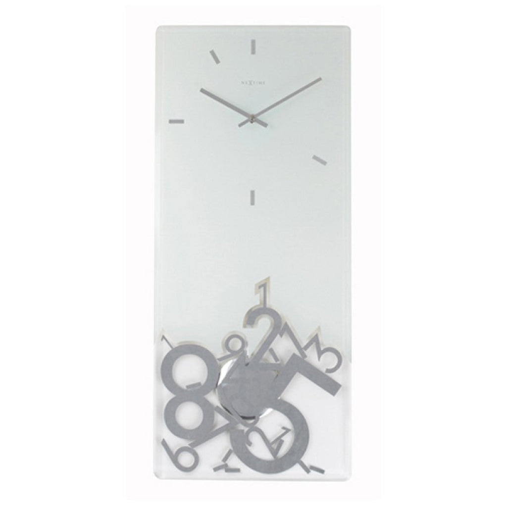 Rectangular wall clock with a minimalist design on a white background available at Spacio retail stores in Mumbaii & Kolkata and online.