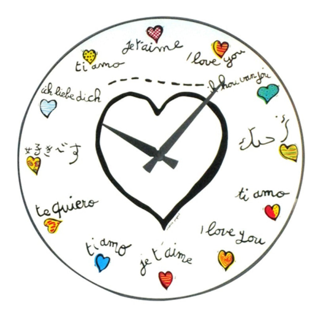 Circular design with heart and 'I love you' text in multiple languages on a white background available at Spacio retail stores in Mumbaii & Kolkata and online.