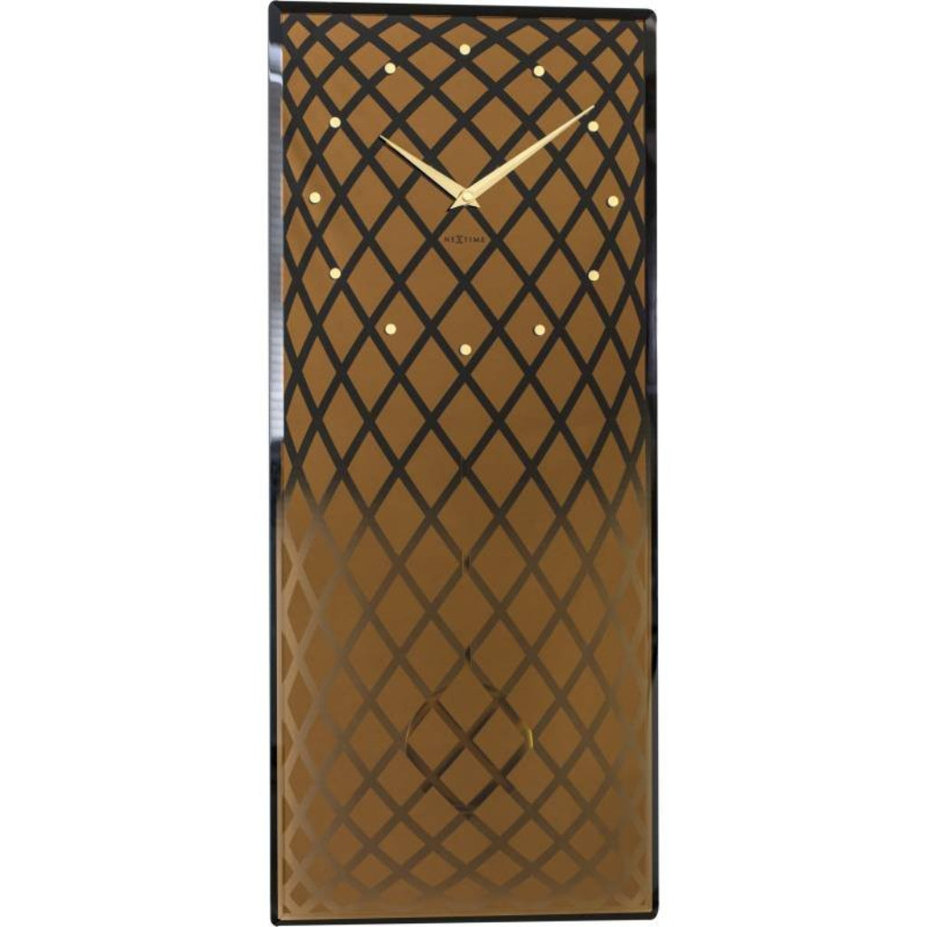 Decorative wall clock with lattice design on a white background available at Spacio retail stores in Mumbaii & Kolkata and online.