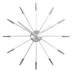 Modern wall clock with metallic design on a white background from Nextime available at Spacio retail stores in Mumbaii & Kolkata and online.