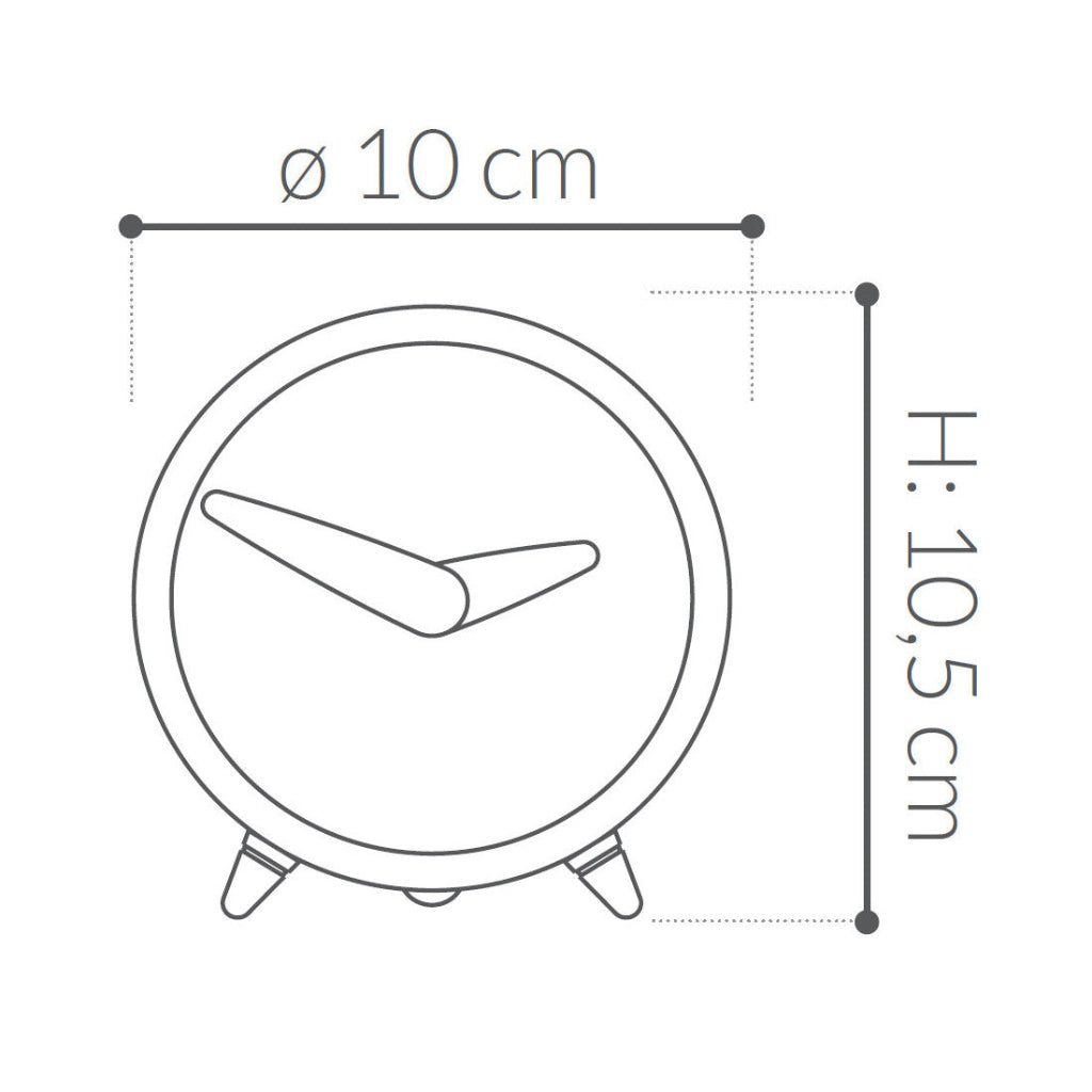Measurement diagram of a round clock with dimensions
