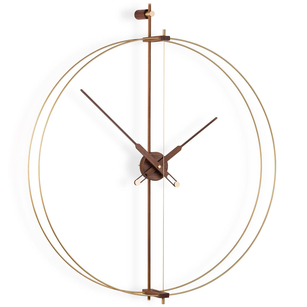Bronze wall clock with circular design on a white background