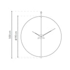 Measurement diagram of a wall clock with dimensions indicated.