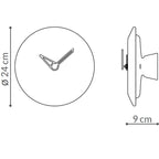 Technical drawing of a wall clock with dimensions