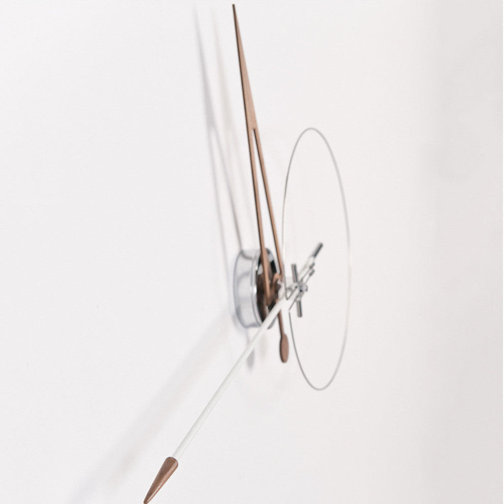 Modern wall clock with thin design on a white background