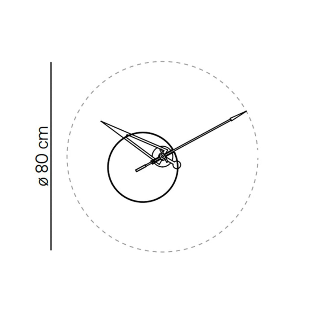 Clock diagram with a diameter of 80 cm on a white background