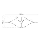 Dimensions of a wall clock design with measurements on a white background