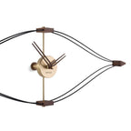 Modern wall clock with gold and bronze design on a white background