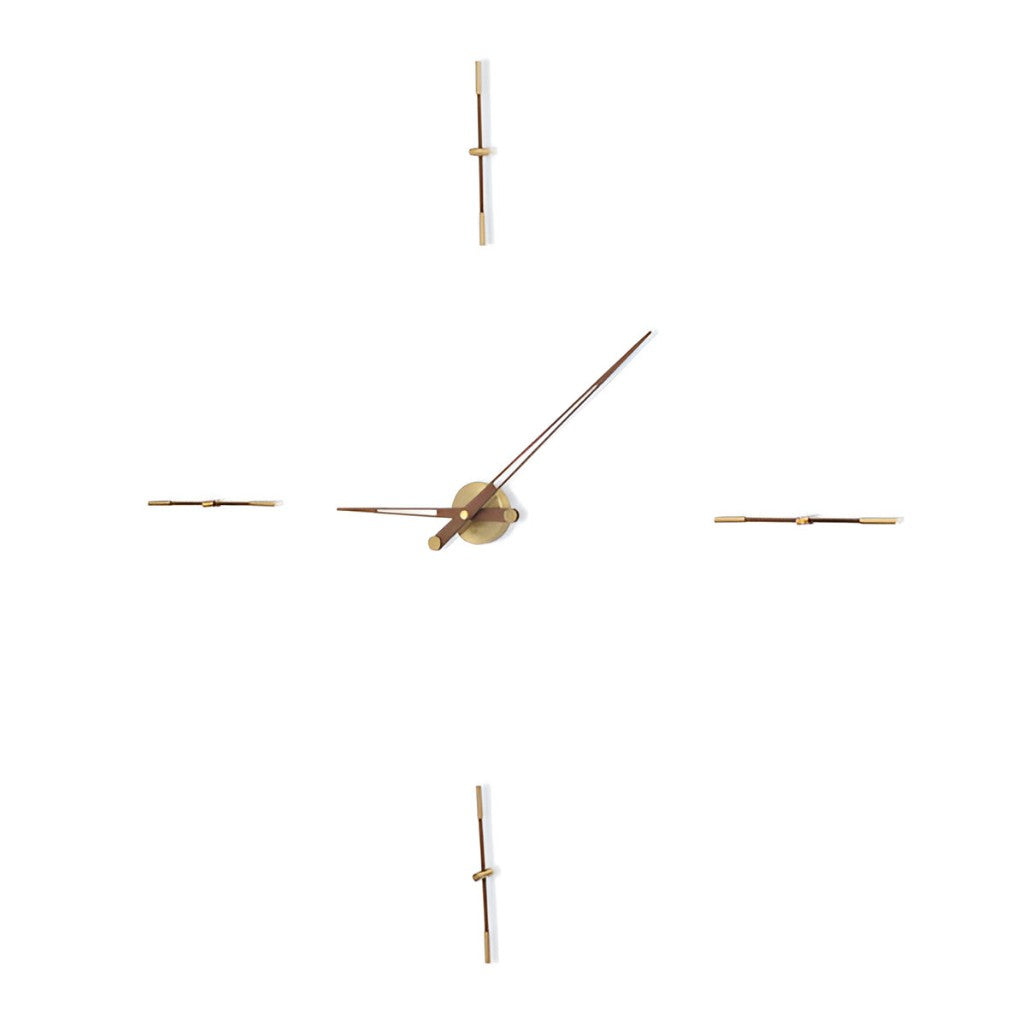 Modern wall clock with gold metallic design on a white background available at Spacio retail stores in Mumbaii & Kolkata and online.