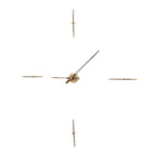 Modern wall clock with gold metallic design on a white background available at Spacio retail stores in Mumbaii & Kolkata and online.