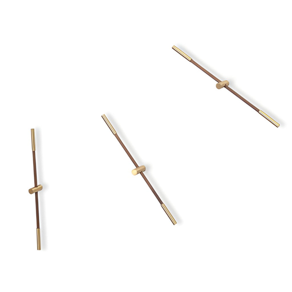 Three wall-mounted clock designs with gold and bronze accents on a white background