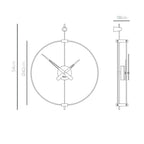 Technical drawing of a wall clock with dimensions