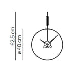 Measurement diagram of a wall clock with dimensions 62.5 cm height and 40 cm diameter.
