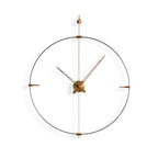 Modern wall clock with gold hands and frame on a white background available at Spacio retail stores in Mumbaii & Kolkata and online.