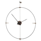Decorative wall clock with a minimalist design on a white background