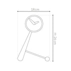 Measurement chart of a wall clock with dimensions labeled