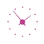 Pink wall clock with minimal design on a white background available at Spacio retail stores in Mumbaii & Kolkata and online.