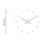 Wall clock design with dimensions indicating a diameter of 50 cm.
