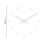 Diagram of a wall clock with dimensions indicated