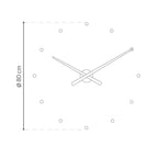 Diagram of a wall clock with dimensions indicating a diameter of 80 cm.