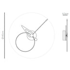 Technical drawing of a wall-mounted light fixture with dimensions indicated.