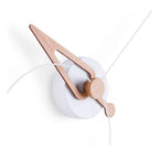 Modern wall clock with wooden design on a white background