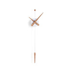 Minimalist wall clock with wooden design on a white background available at Spacio retail stores in Mumbaii & Kolkata and online.