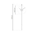 Measurement diagram of a wall clock with dimensions on a white background