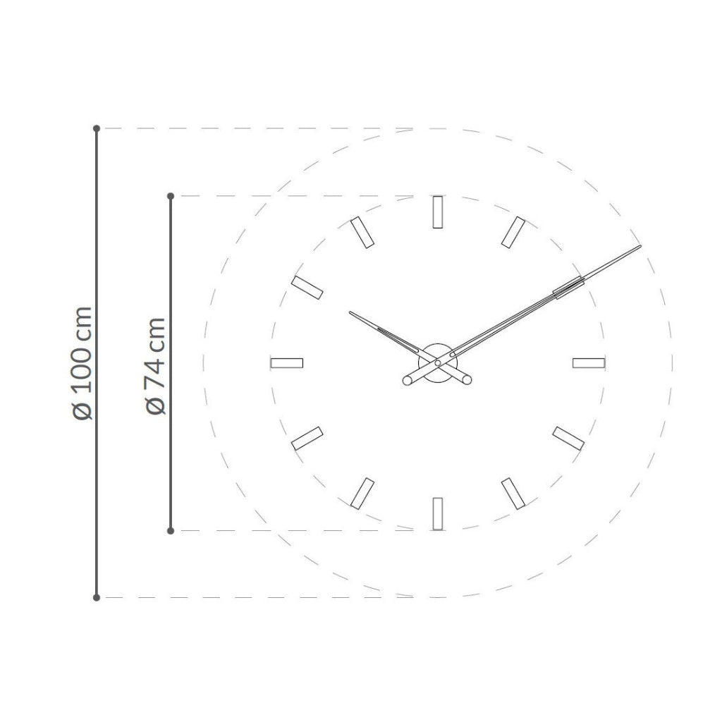 Details of Nomon Spain Tacon T 12 Graphite on a white back ground available at Spacio India for luxury home decor collection of Timepieces & Clocks.