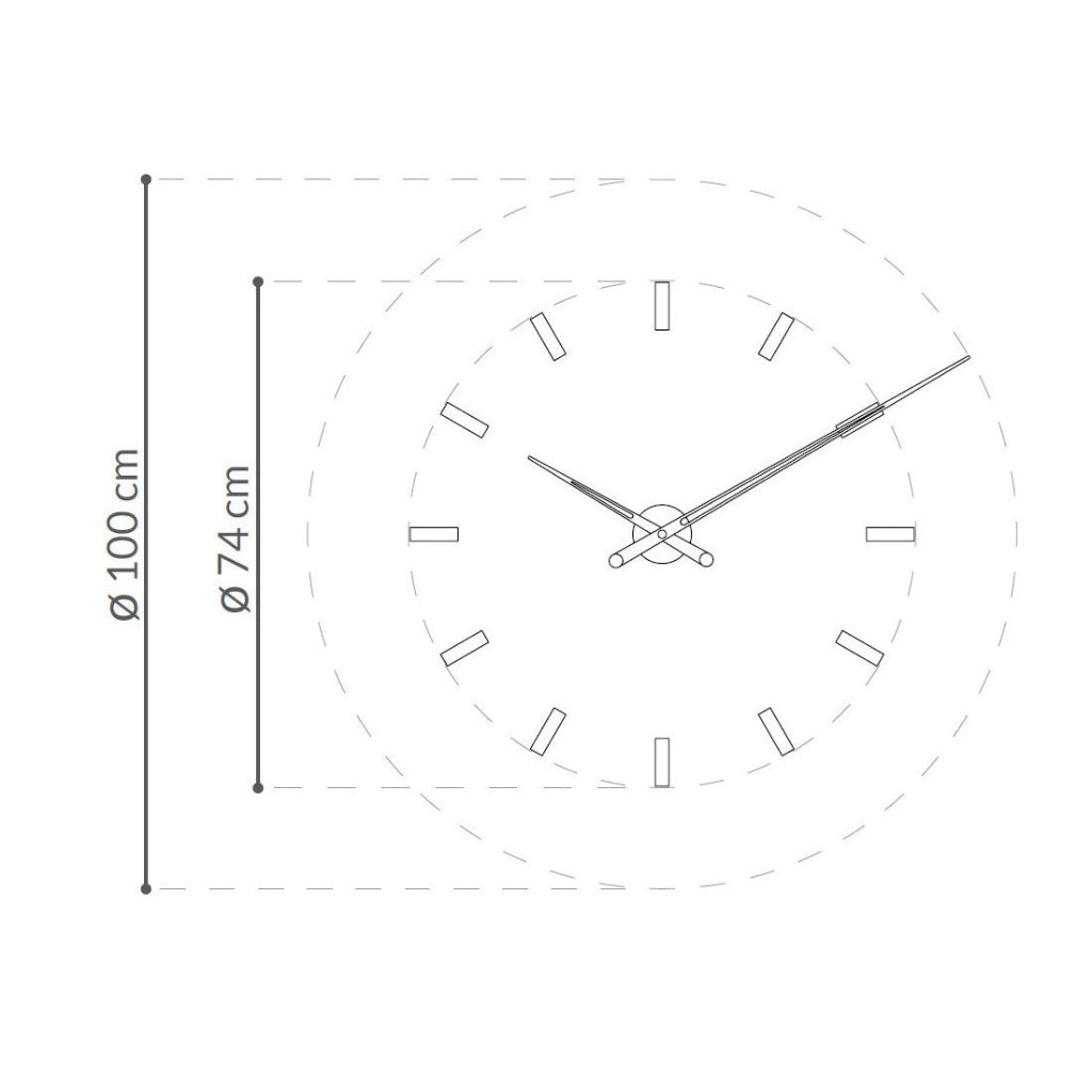 Details of Nomon Spain Tacon L 12 Red on a white back ground available at Spacio India for luxury home decor collection of Timepieces & Clocks.