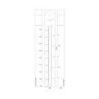 Measurement chart with ruler and scale on a white background