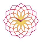 Geometric wall clock with pink and yellow gradient on a white background from Progetti available at Spacio retail stores in Mumbaii & Kolkata and online.