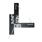 Black and white wall art with geometric design and text on a white background available at Spacio retail stores in Mumbaii & Kolkata and online.