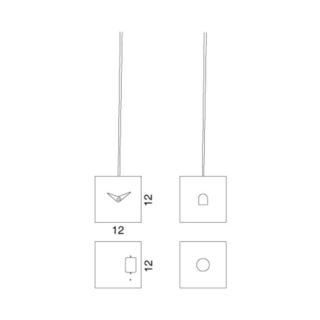 Technical drawing of a ceiling light fixture with labeled components on a white background from Progetti available at Spacio retail stores in Mumbaii & Kolkata and online.